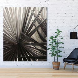 Canvas 48 x 60 - Grayscale tropical plants