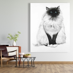 Canvas 48 x 60 - Blue eyes fluffy siamese cat