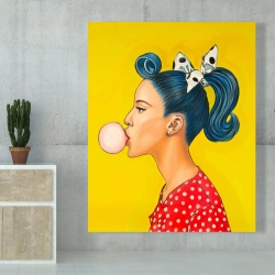 Toile 48 x 60 - Femme rétro avec queue de cheval