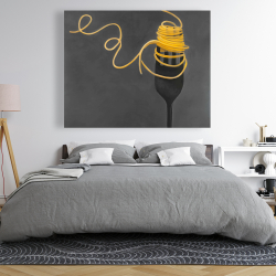 Canvas 48 x 60 - Spaghetti pasta around a fork
