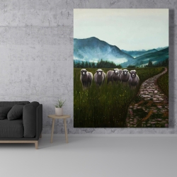 Toile 48 x 60 - Moutons à la campagne