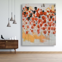 Canvas 48 x 60 - Abstract red dotted flowers field