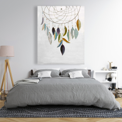 Toile 48 x 60 - Attrapeur de rêves avec plumes