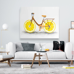 Toile 48 x 60 - Bicyclette avec roues de citron