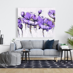 Canvas 48 x 60 - Abstract purple flowers