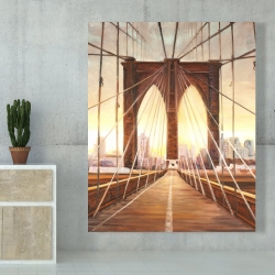 Canvas 48 x 60 - Sunset on the brooklyn bridge