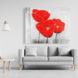 Canvas 48 x 60 - Three poppies