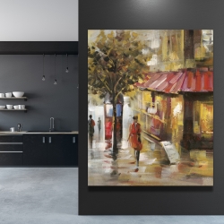 Canvas 48 x 60 - Abstract street with passers