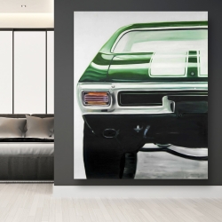 Toile 48 x 60 - Voiture classique vert forêt 