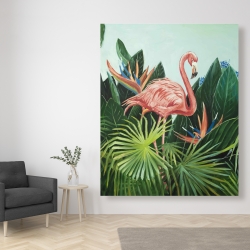 Canvas 48 x 60 - Tropical flamingo