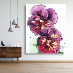 Canvas 48 x 60 - Two blossoming orchid with wavy petals