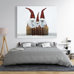 Canvas 48 x 60 - Three christmas gnomes