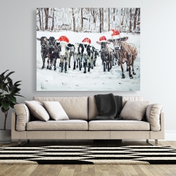 Canvas 48 x 60 - Curious christmas cows