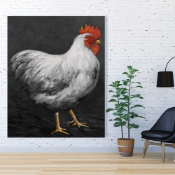 Canvas 48 x 60 - Grey rooster 2