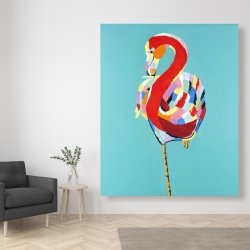 Canvas 48 x 60 - Colorful flamingo