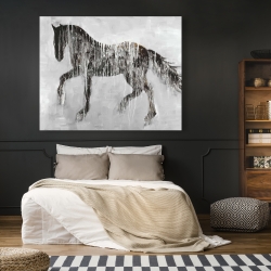 Toile 48 x 60 - Silhouette brune de cheval