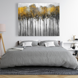 Toile 48 x 60 - Forêt abstraite jaune