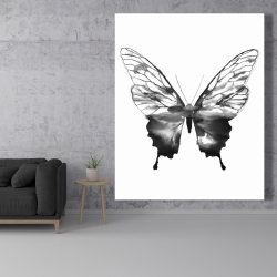 Toile 48 x 60 - Esquisse de papillon noir