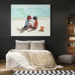 Toile 48 x 60 - Fillettes à la plage