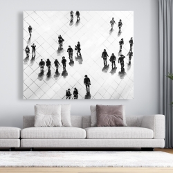 Toile 48 x 60 - Vue aérienne des gens dans la rue
