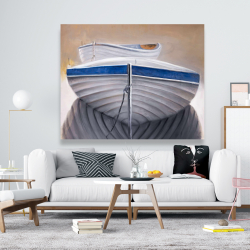 Canvas 48 x 60 - Two canoe boats