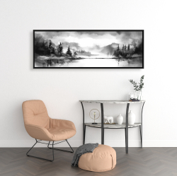 Framed 16 x 48 - By the lake