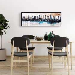 Framed 16 x 48 - Buildings on the horizon