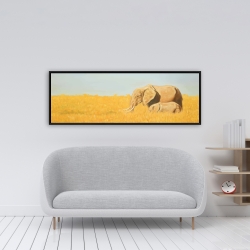 Encadré 16 x 48 - éléphant et son tout petit
