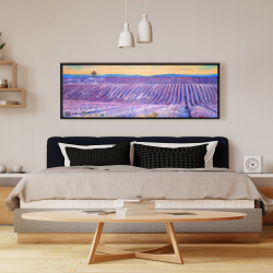 Framed 16 x 48 - Landscape of a field of lavender