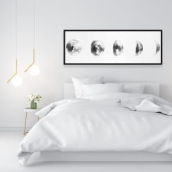 Framed 16 x 48 - Black and white eclipse