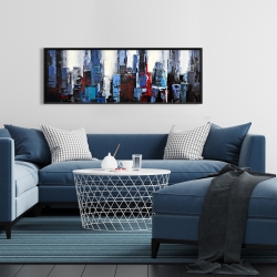 Encadré 16 x 48 - Ville bleue abstraite
