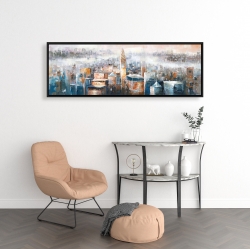 Encadré 16 x 48 - Paysage urbain de new-york avec l'immeuble chrysler