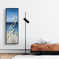 Encadré 16 x 48 - Plante oyat dans le vent sur la plage