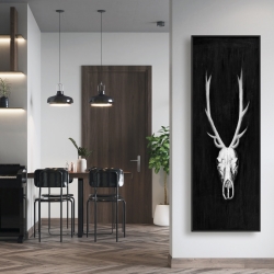 Encadré 16 x 48 - Crâne de chevreuil sur fond noir