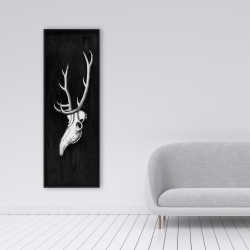 Framed 16 x 48 - Deer skull in the dark