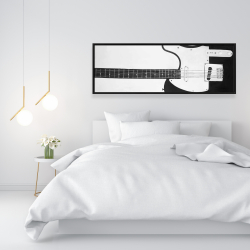 Framed 16 x 48 - Black rock guitar