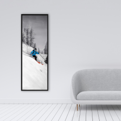 Encadré 16 x 48 - Homme skiant dans la montagne 