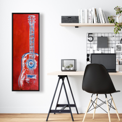 Encadré 16 x 48 - Guitare rouge abstraite et moderne