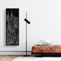 Framed 16 x 48 - Illustrative city towers
