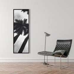 Framed 16 x 48 - Monochrome palm trees