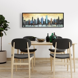 Framed 16 x 48 - Skyline on cityscape