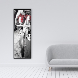 Encadré 16 x 48 - Cycliste en rouge