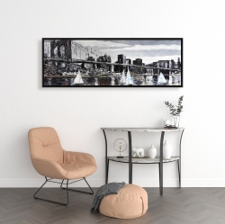 Encadré 16 x 48 - Pont brooklyn et voiliers