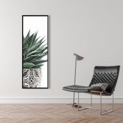 Framed 16 x 48 - Zebra plant succulent
