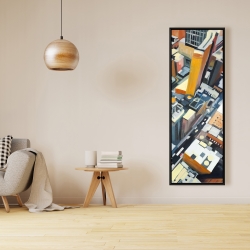 Framed 16 x 48 - High top view of buildings in new york