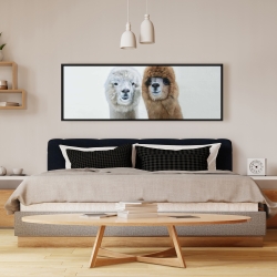 Framed 16 x 48 - Two lamas