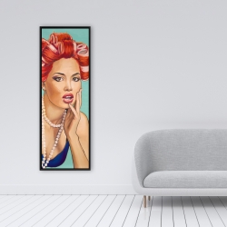 Encadré 16 x 48 - Femme rétro avec bigoudis