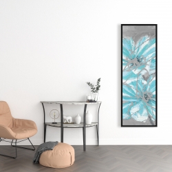 Encadré 16 x 48 - Deux petites fleurs bleues abstraites