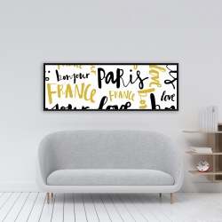 Framed 16 x 48 - Bonjour paris