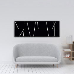 Encadré 16 x 48 - Rayures blanches sur fond noir